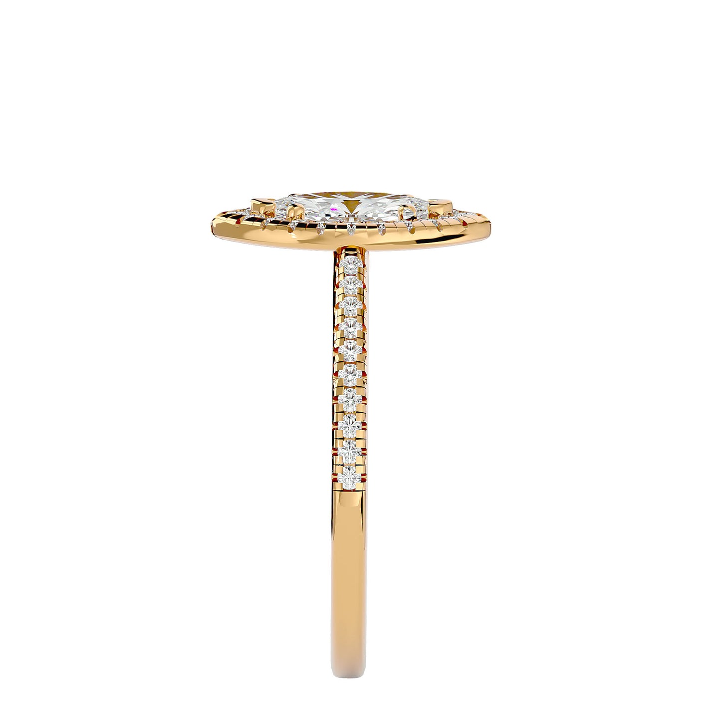 Marquise halo diamond engagement ring