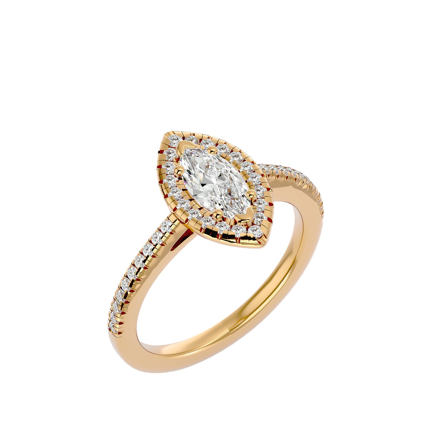 Marquise halo diamond engagement ring