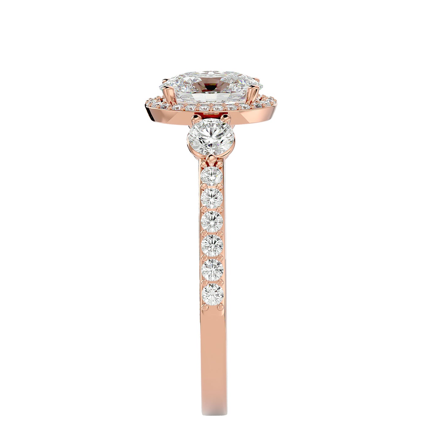3 stone Oval diamond engagement ring