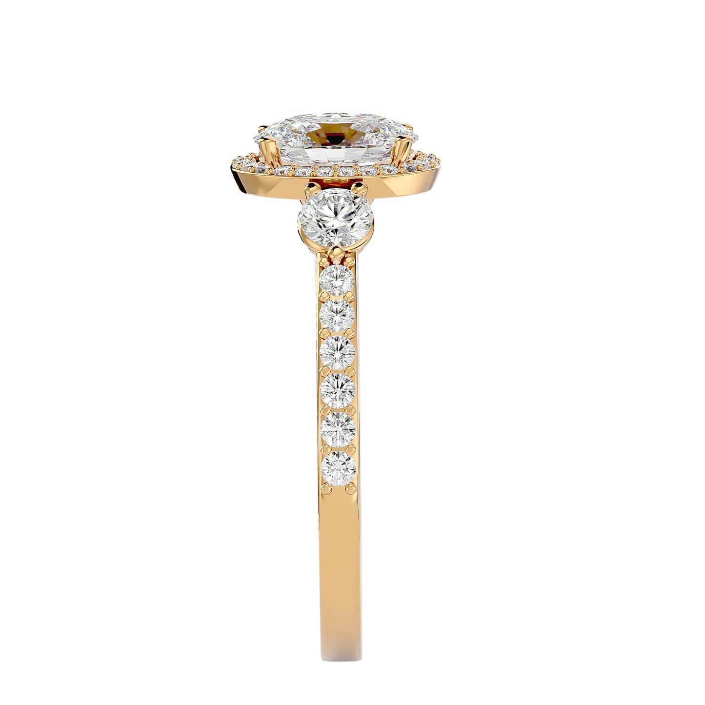 3 stone Oval diamond engagement ring