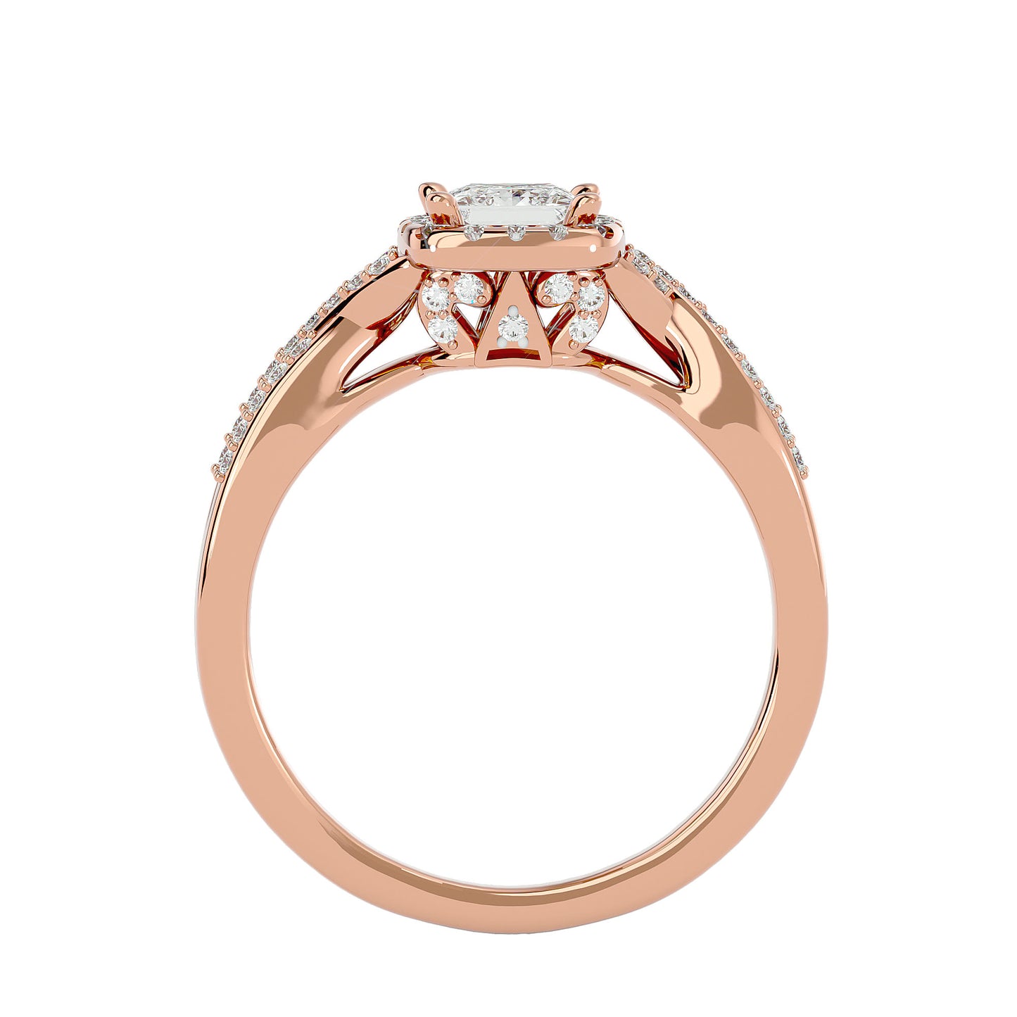 Lucia halo diamonds engagement ring