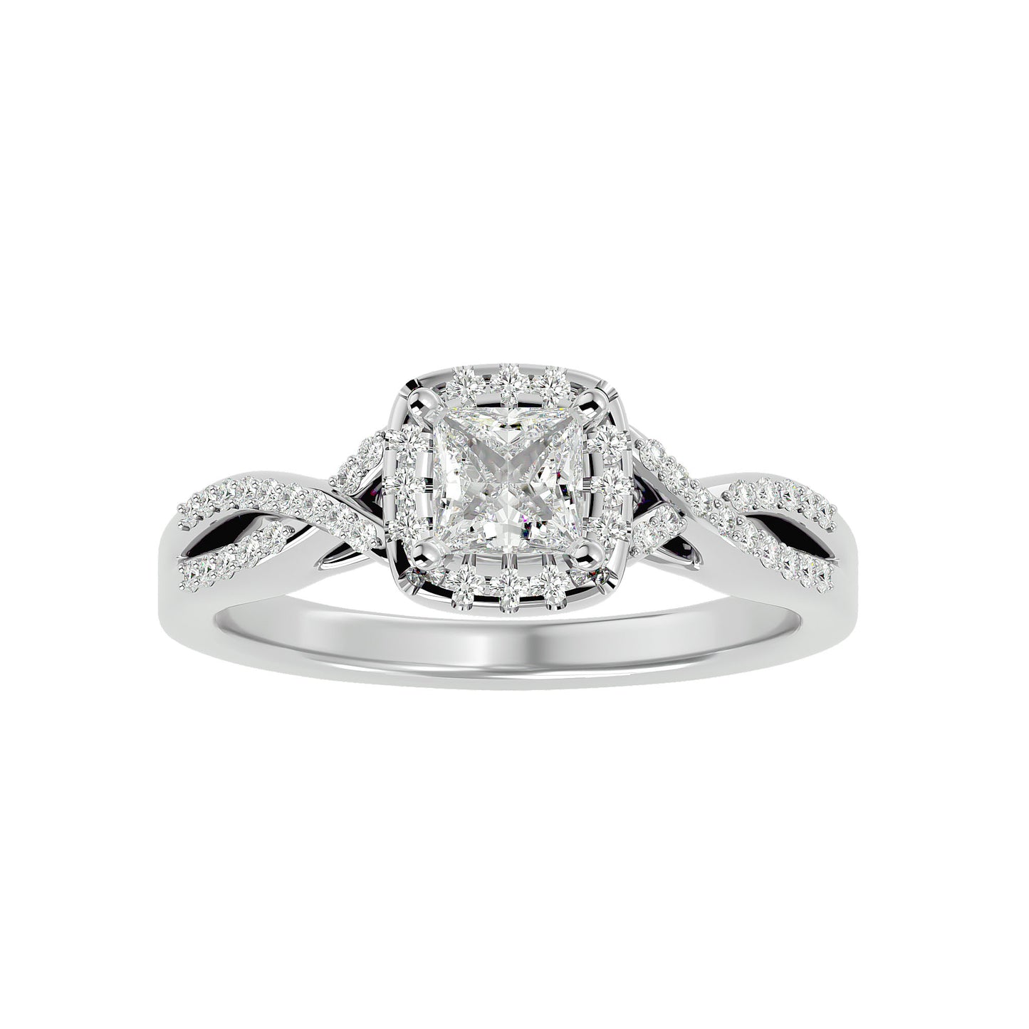 Lucia halo diamonds engagement ring