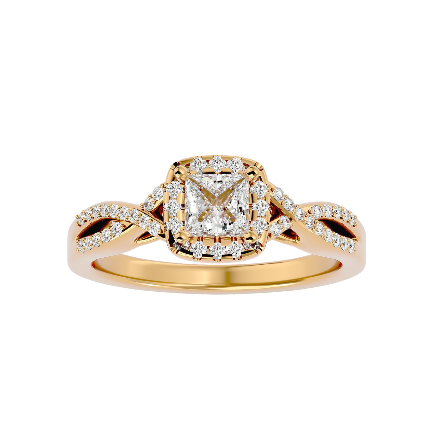 Lucia halo diamonds engagement ring
