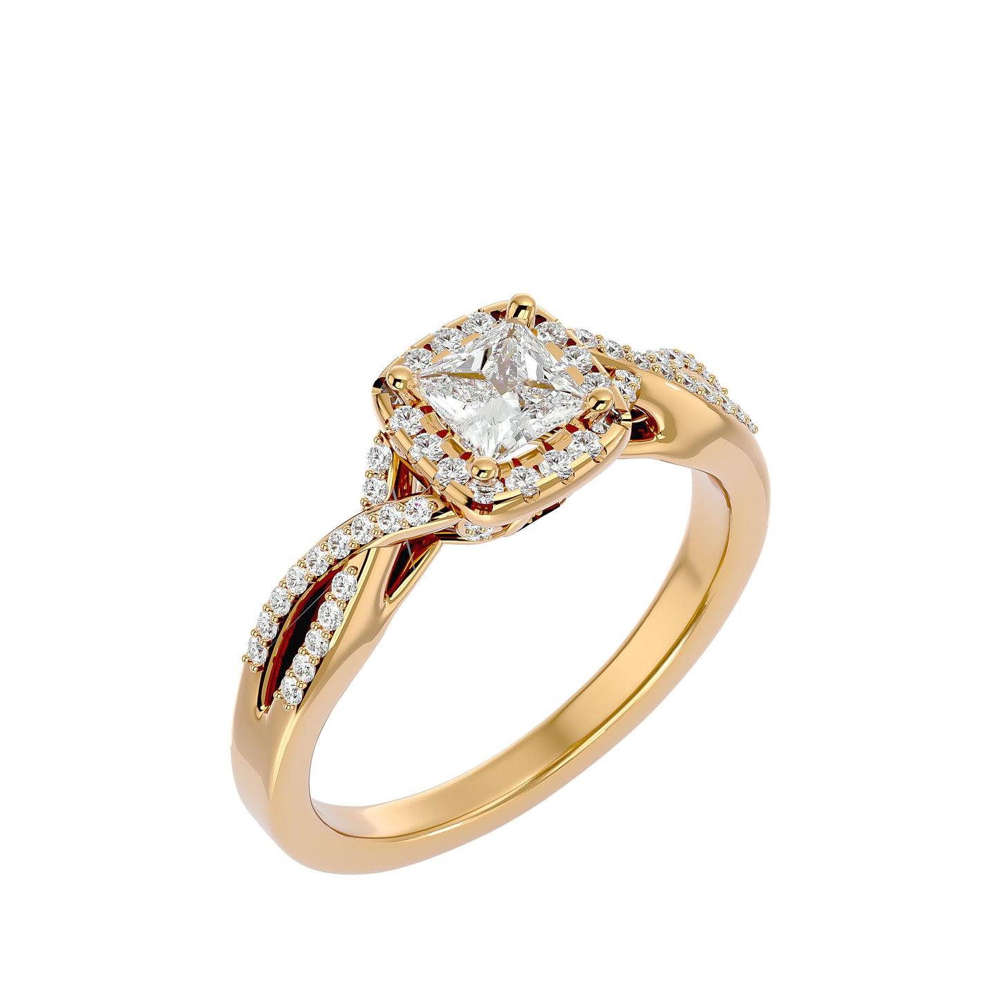 Lucia halo diamonds engagement ring