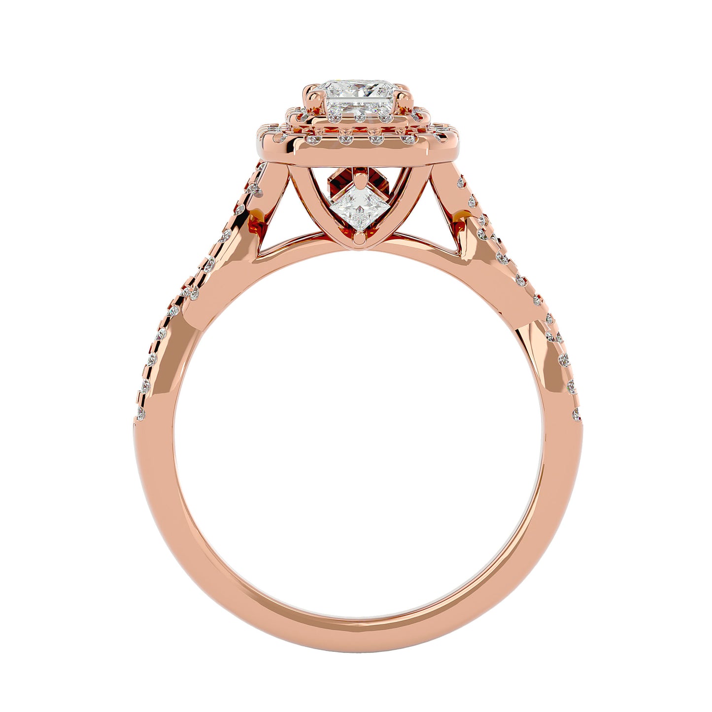 Sean criss cross halo diamond engagement ring