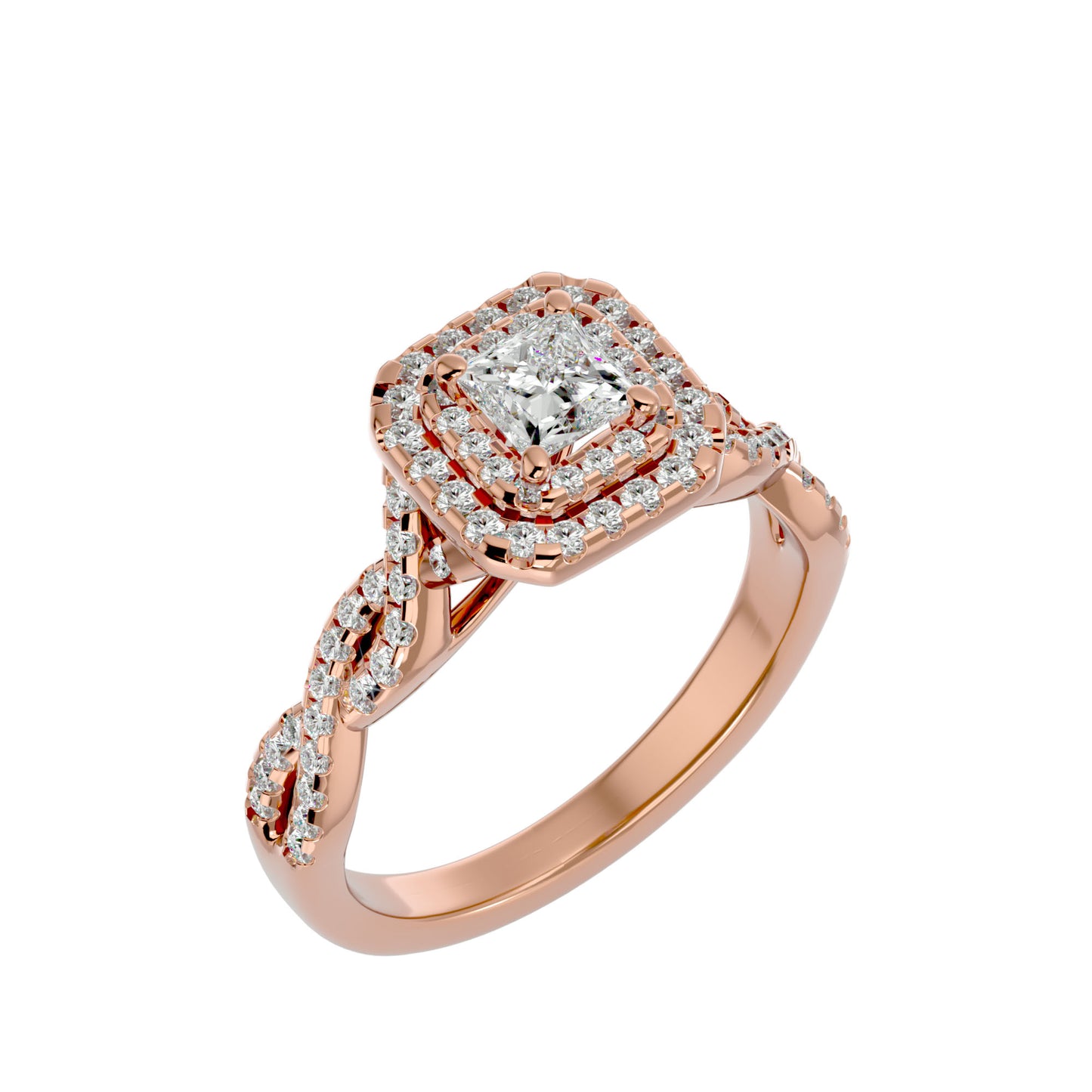 Sean criss cross halo diamond engagement ring
