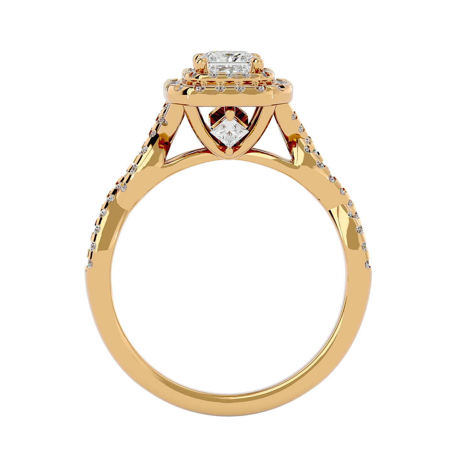 Sean criss cross halo diamond engagement ring