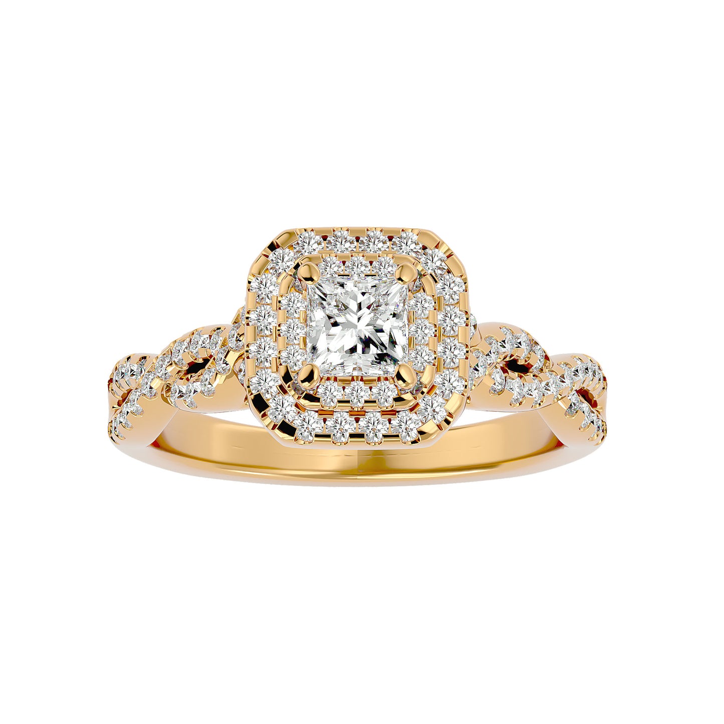 Sean criss cross halo diamond engagement ring