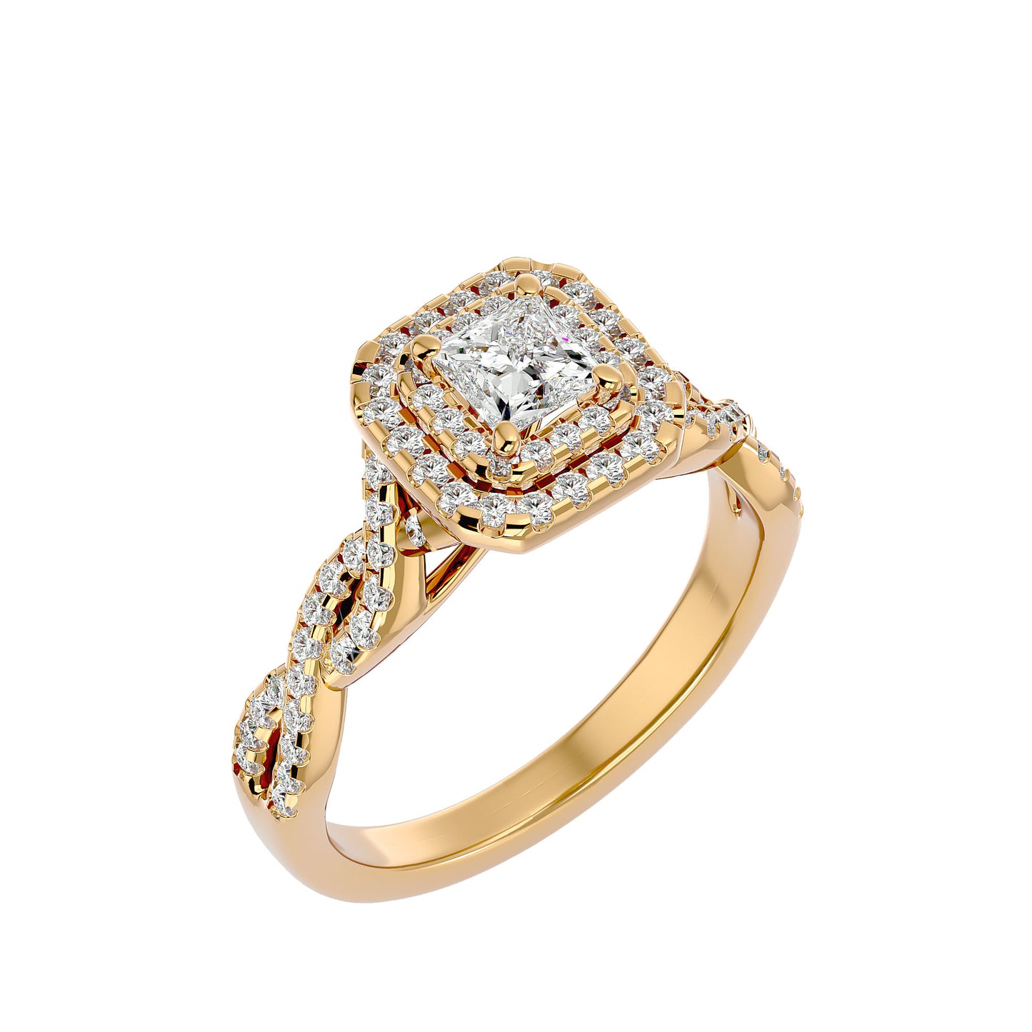 Sean criss cross halo diamond engagement ring