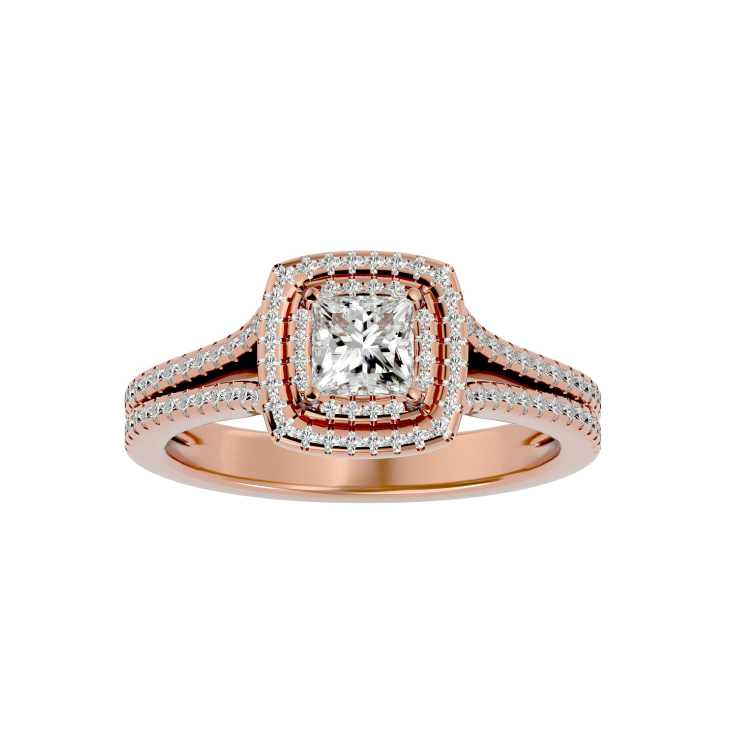 Catheral split shank diamond engagement ring
