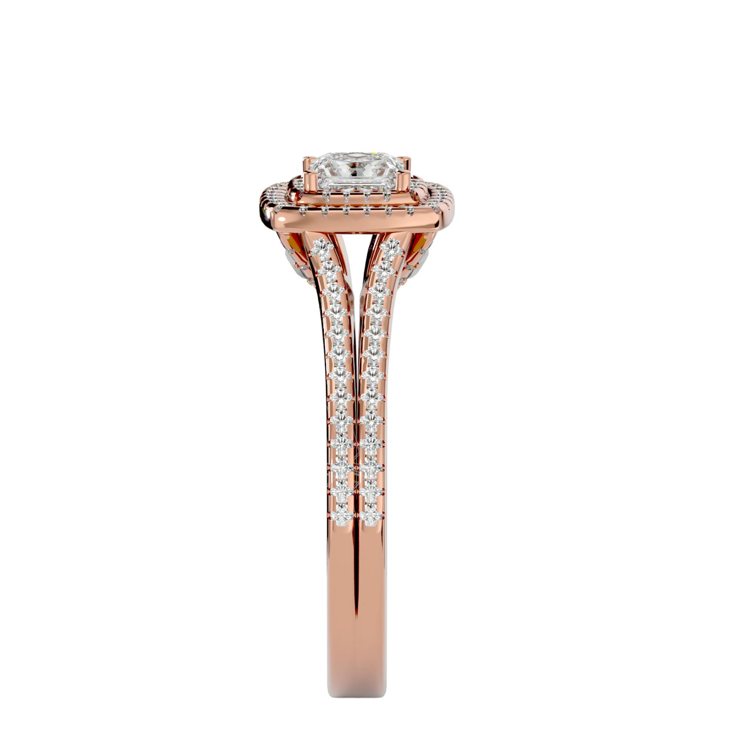 Catheral split shank diamond engagement ring