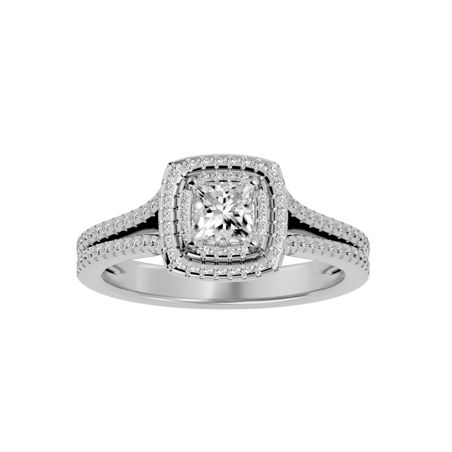 Catheral split shank diamond engagement ring