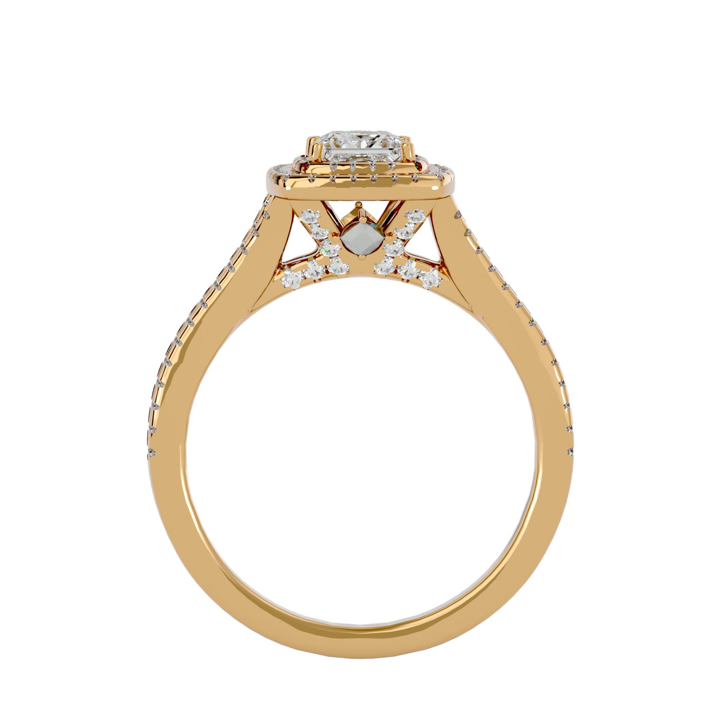Catheral split shank diamond engagement ring