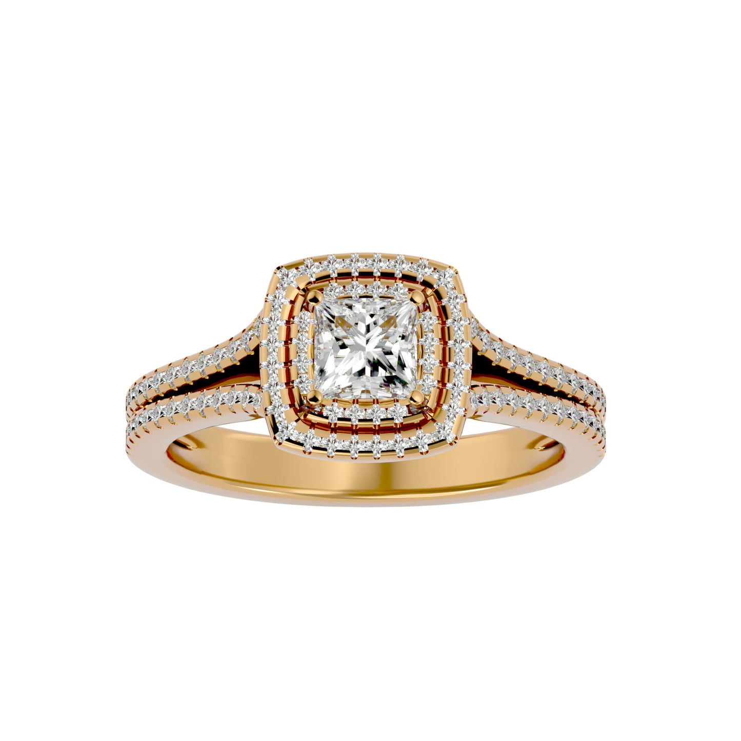 Catheral split shank diamond engagement ring