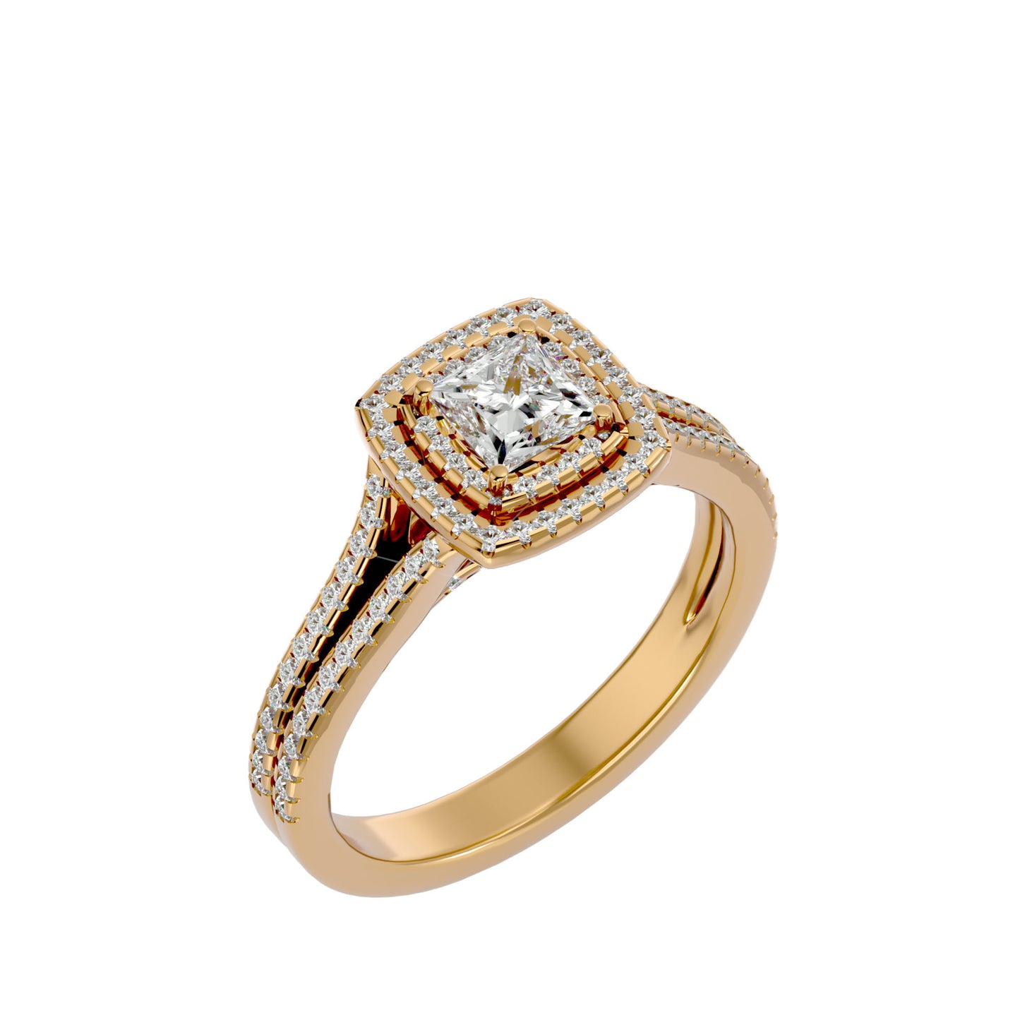 Catheral split shank diamond engagement ring