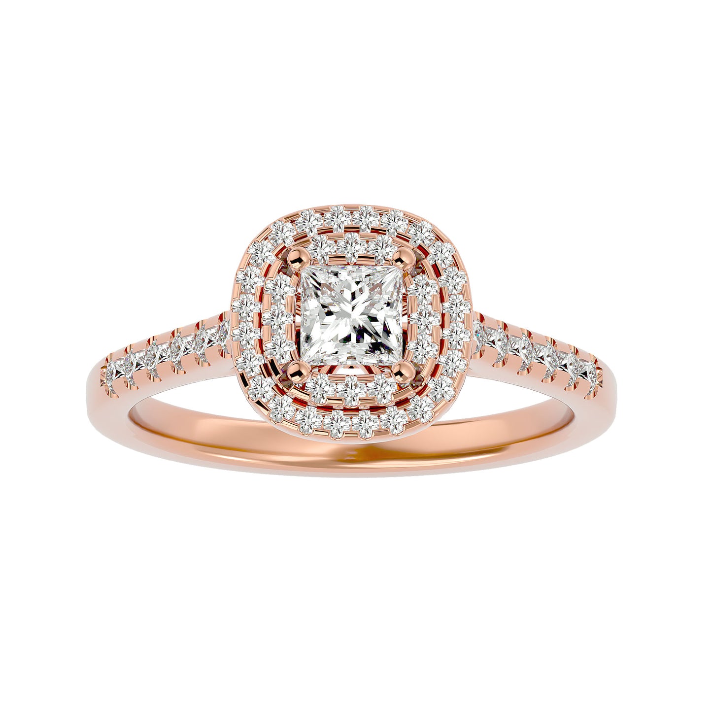 Lily Halo diamond engagement ring