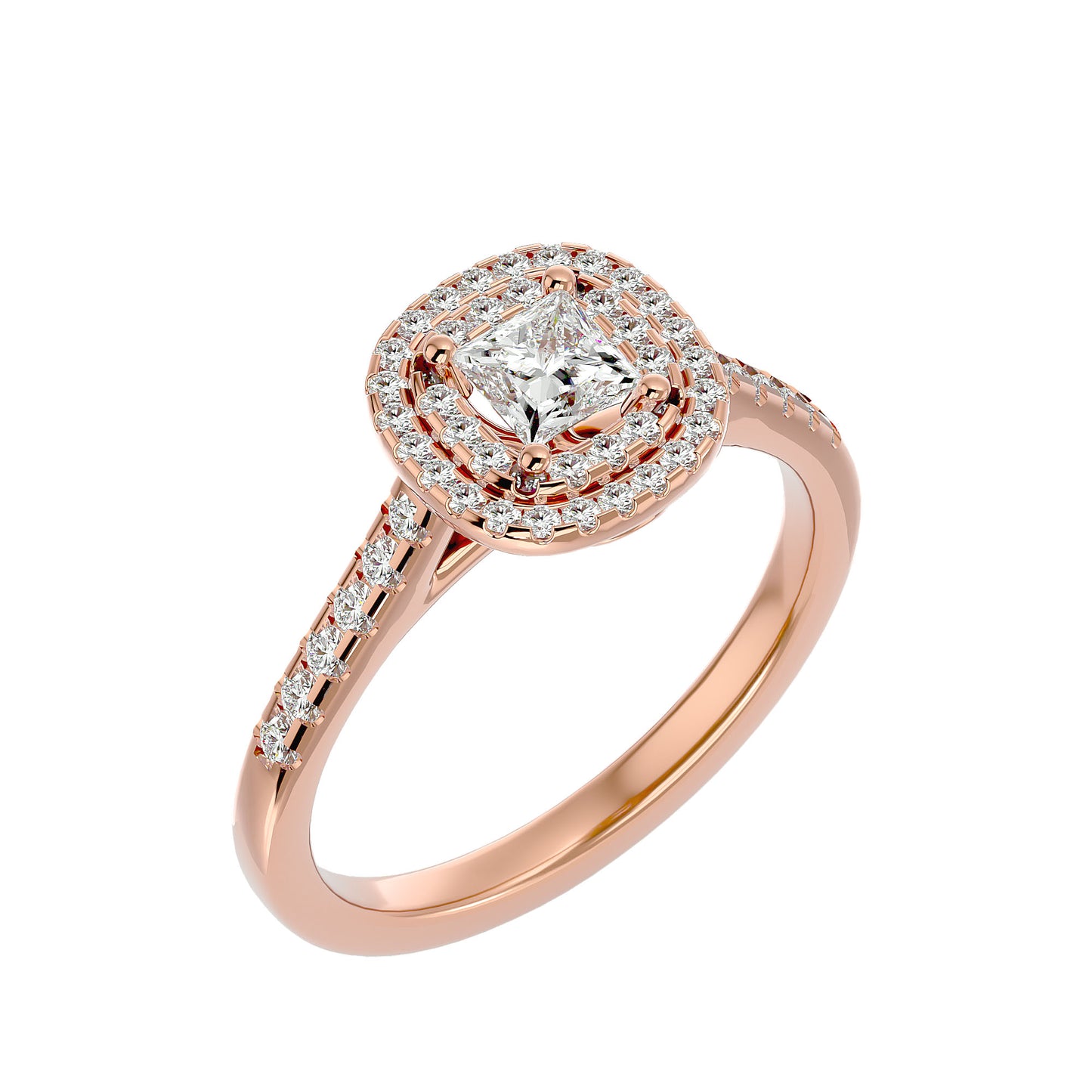 Lily Halo diamond engagement ring