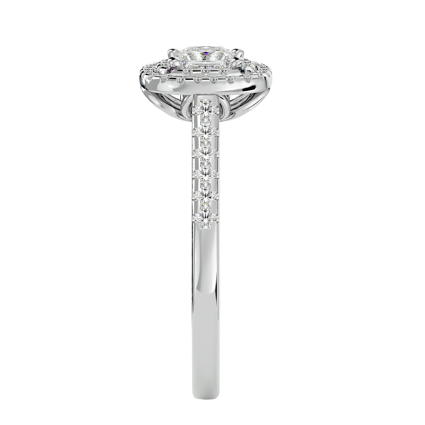 Lily Halo diamond engagement ring
