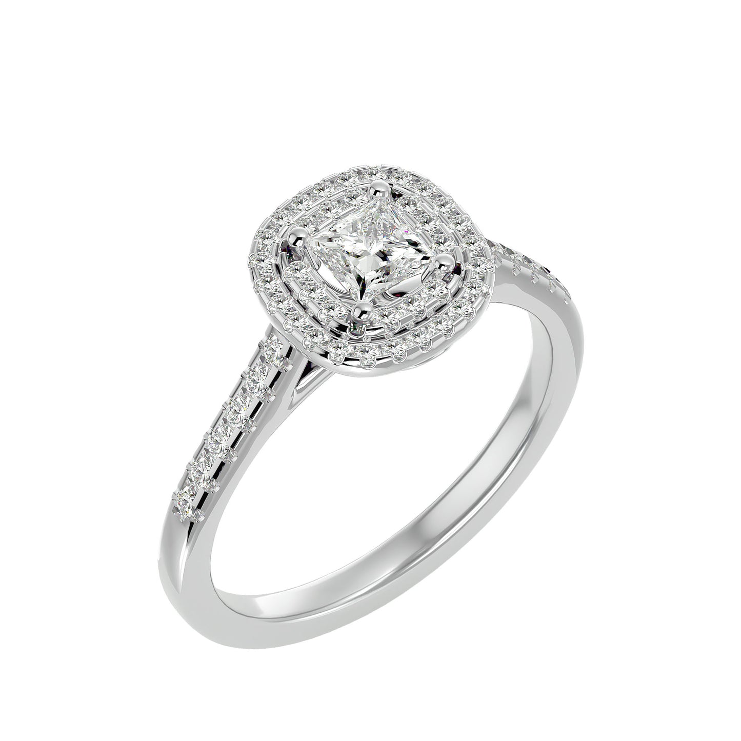 Lily Halo diamond engagement ring