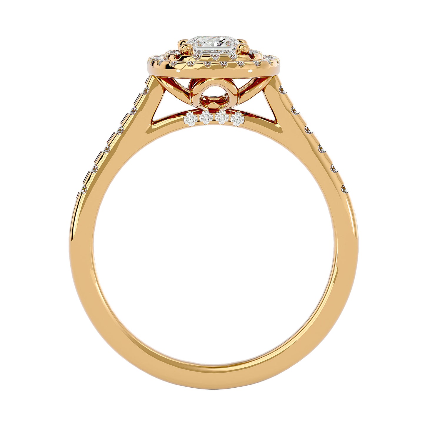 Lily Halo diamond engagement ring