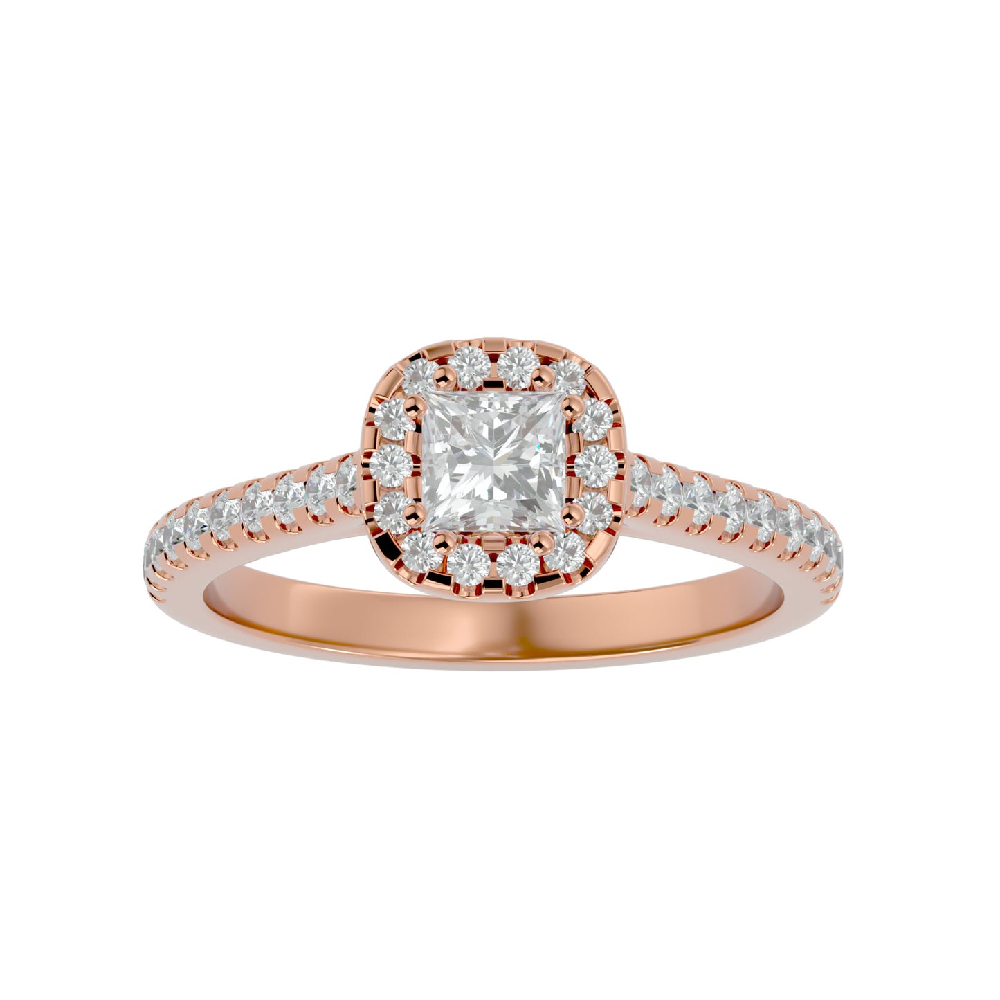Lea halo diamond engagement ring
