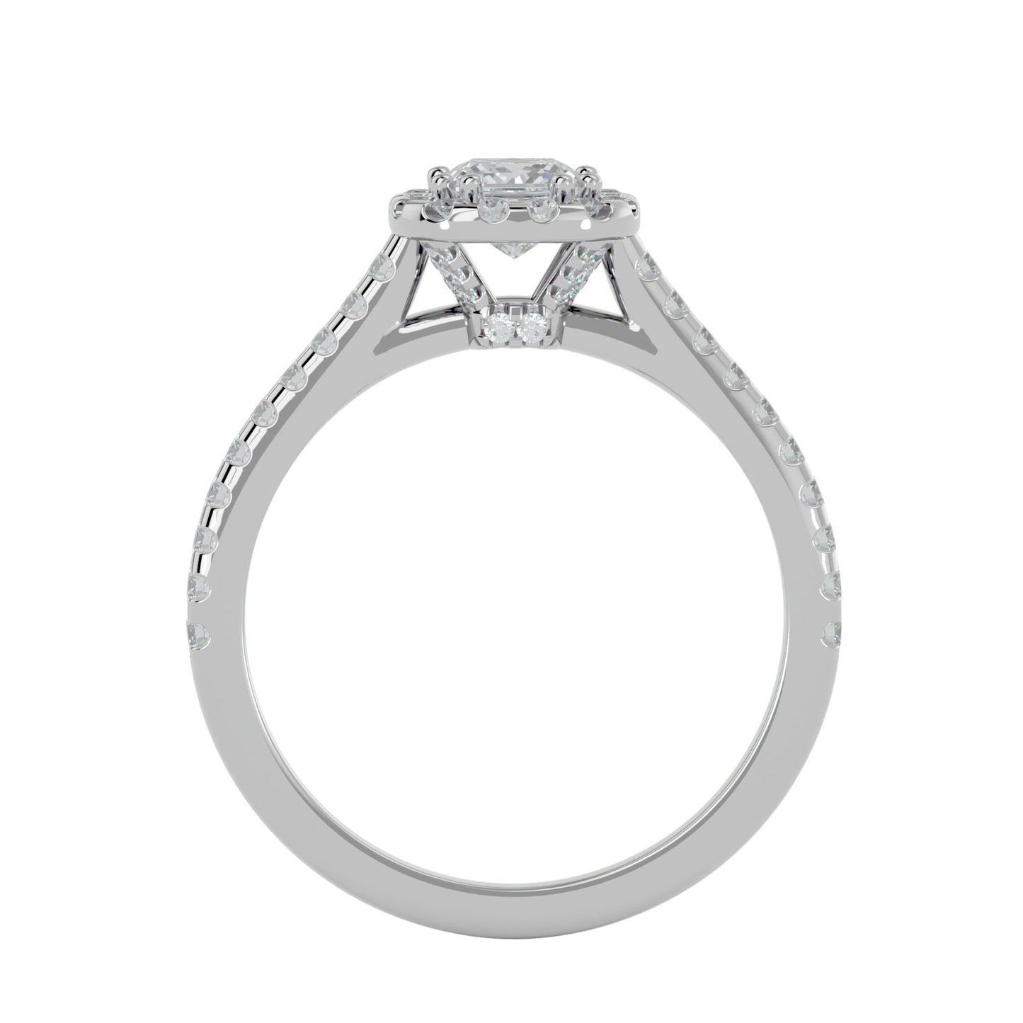 Lea halo diamond engagement ring