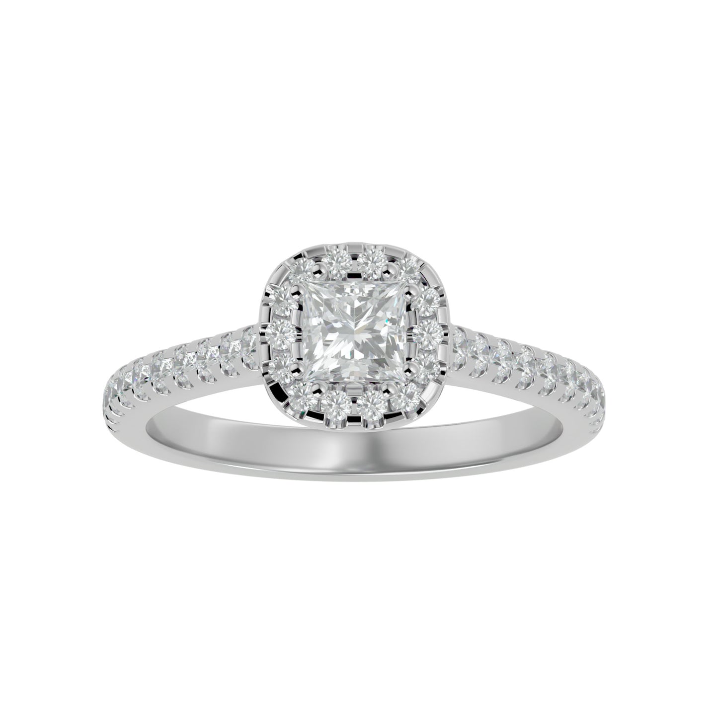 Lea halo diamond engagement ring
