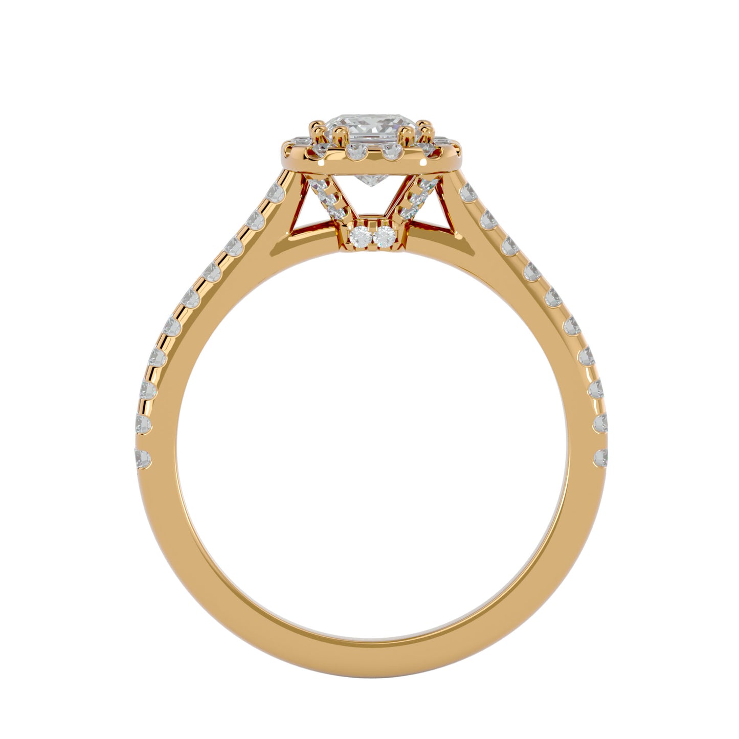 Lea halo diamond engagement ring