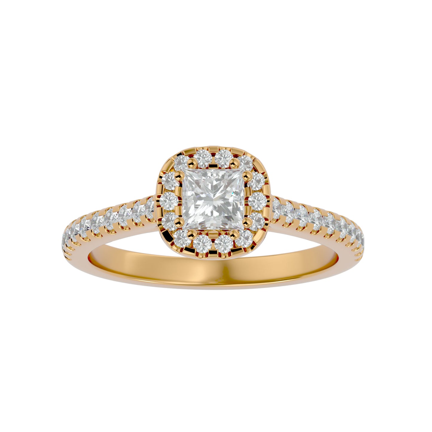 Lea halo diamond engagement ring