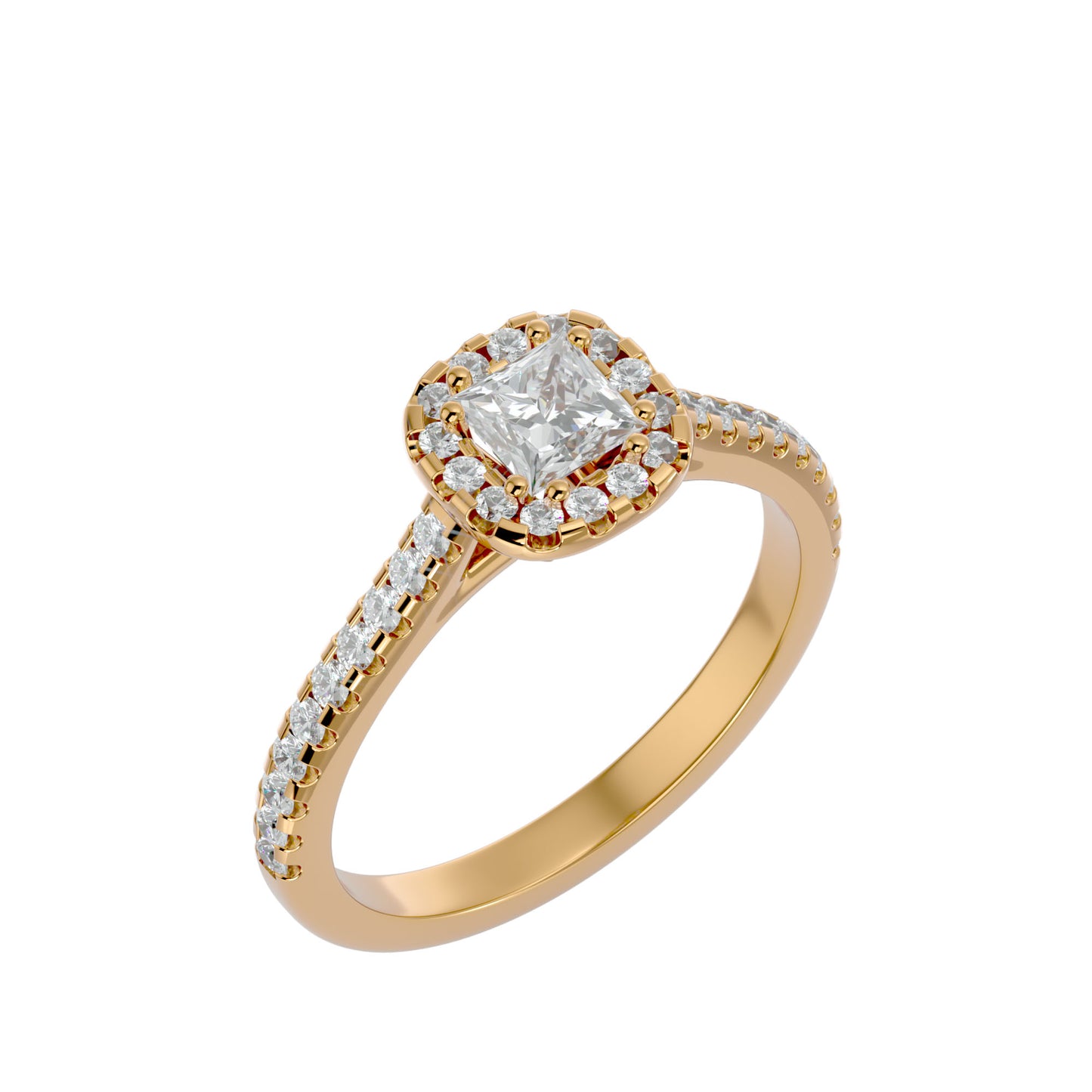 Lea halo diamond engagement ring