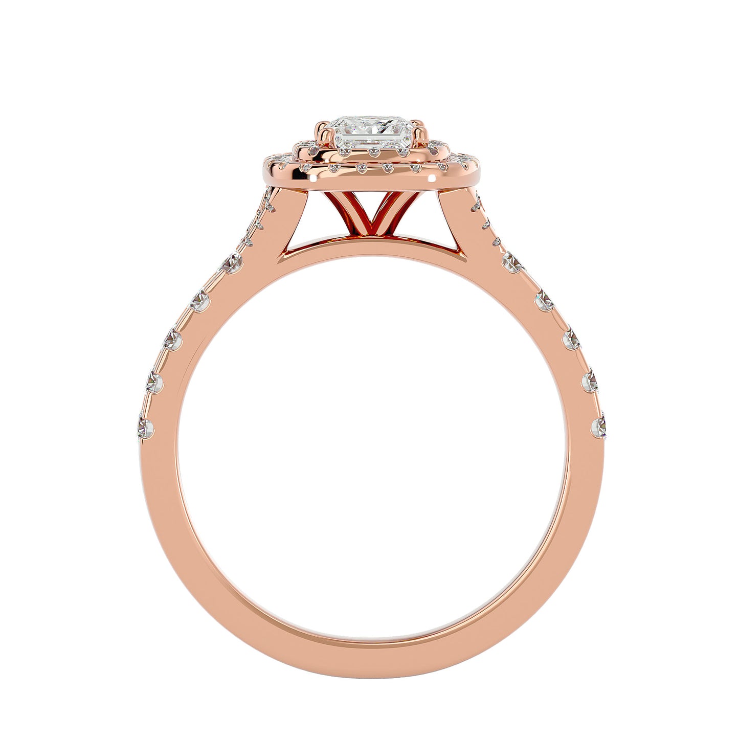 Mira double halo diamond engagement ring