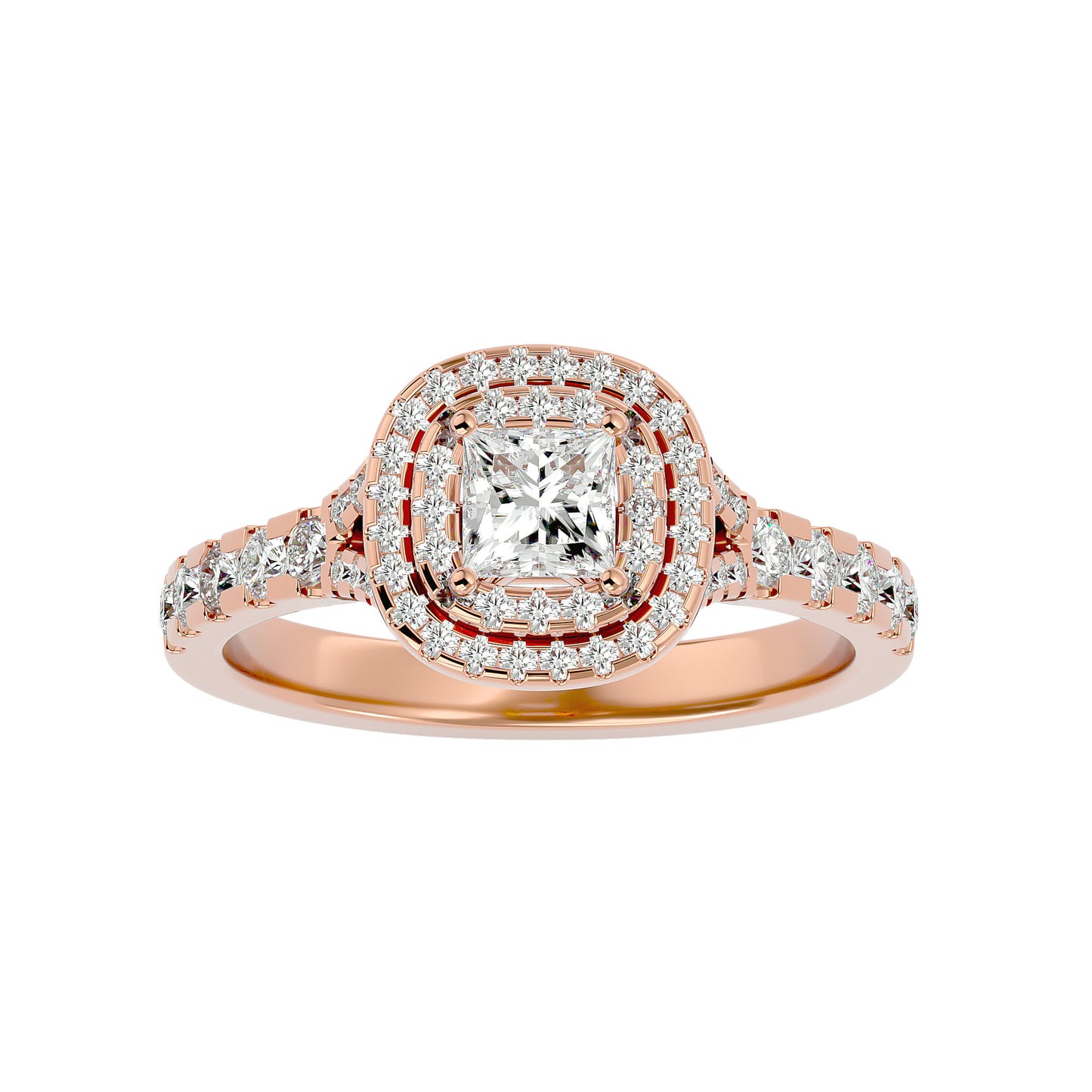 Mira double halo diamond engagement ring