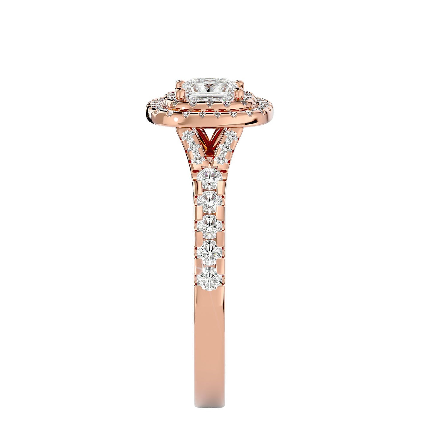 Mira double halo diamond engagement ring