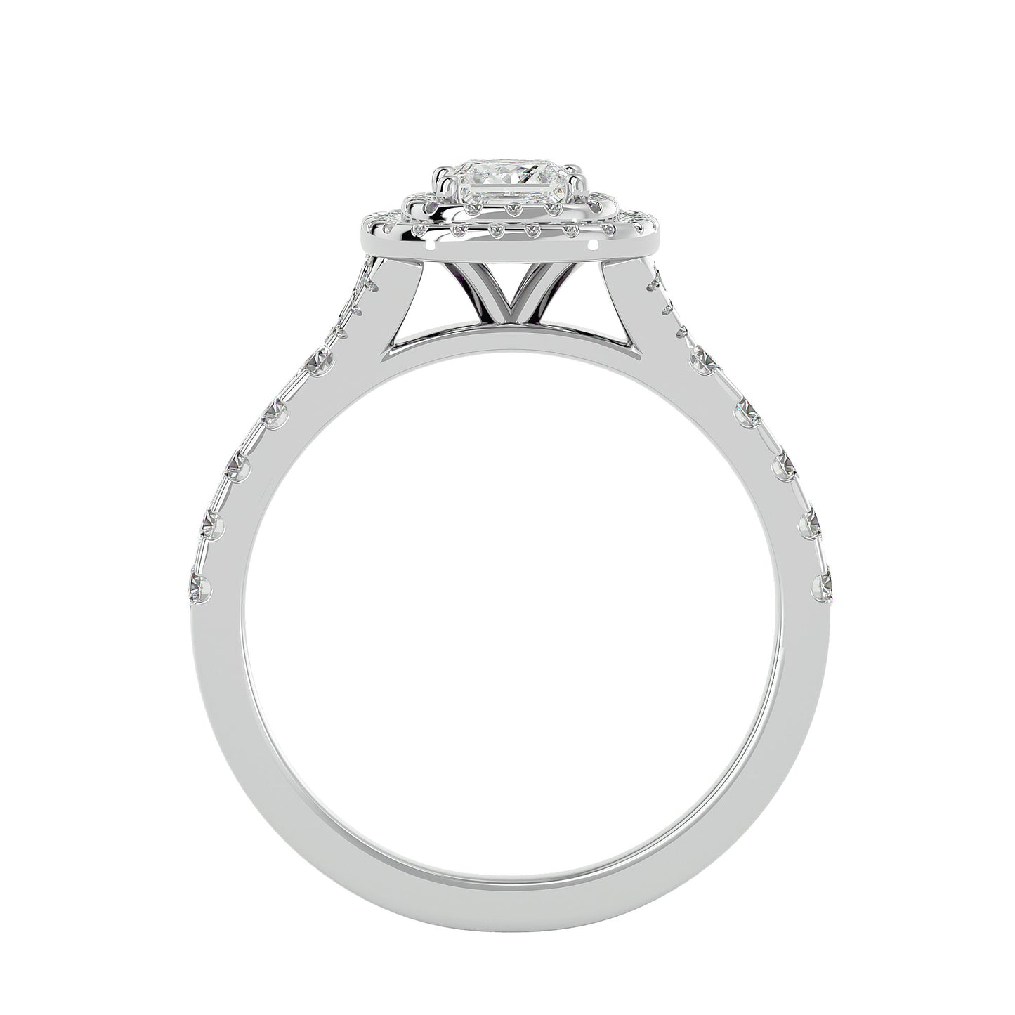 Mira double halo diamond engagement ring