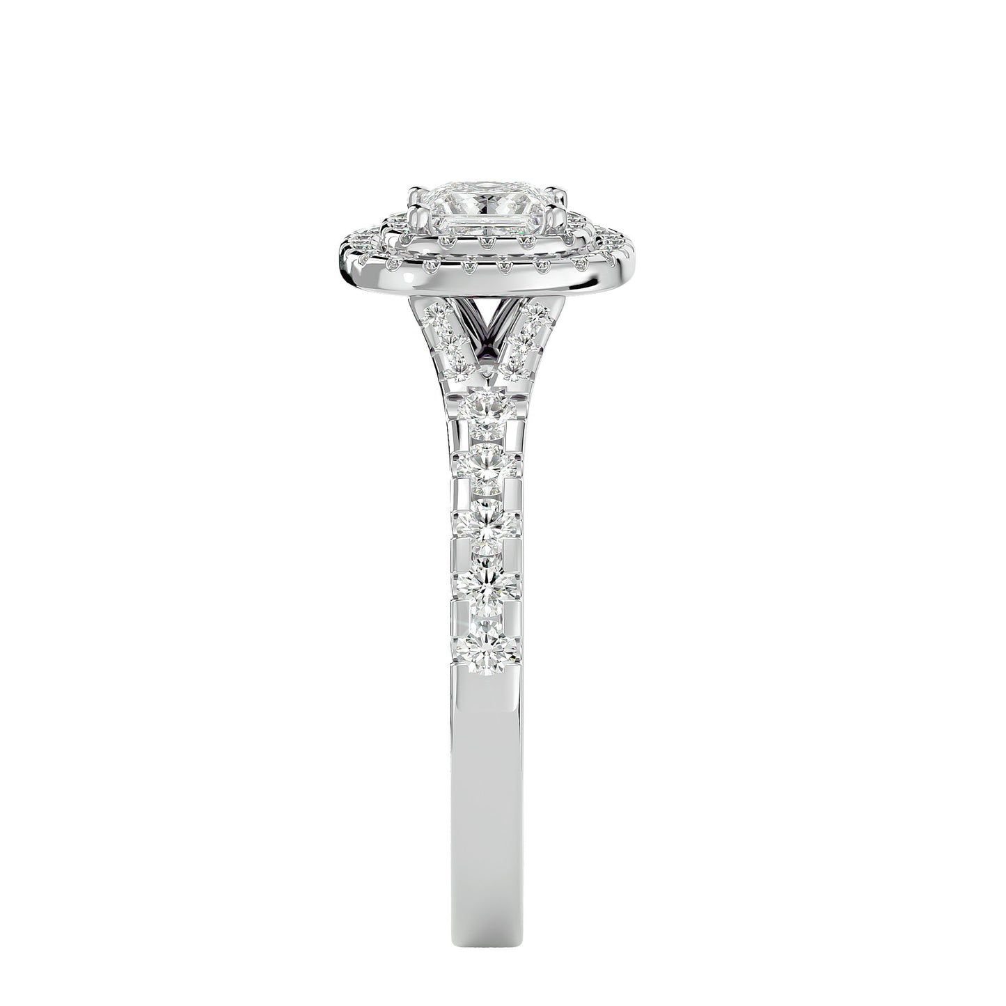 Mira double halo diamond engagement ring