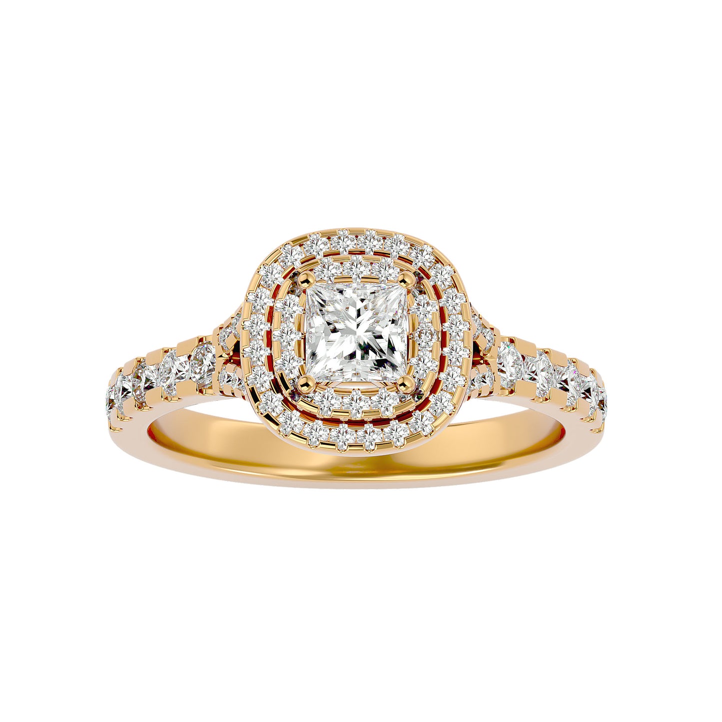 Mira double halo diamond engagement ring