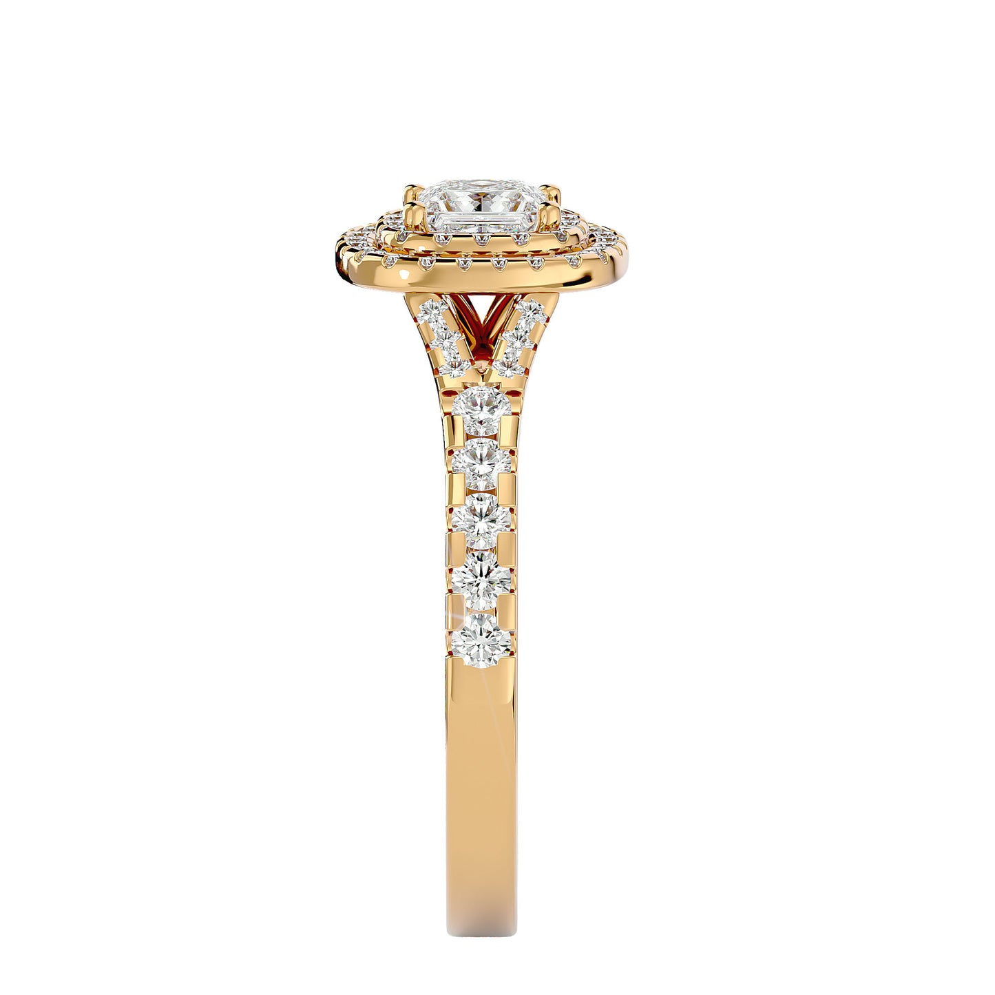 Mira double halo diamond engagement ring