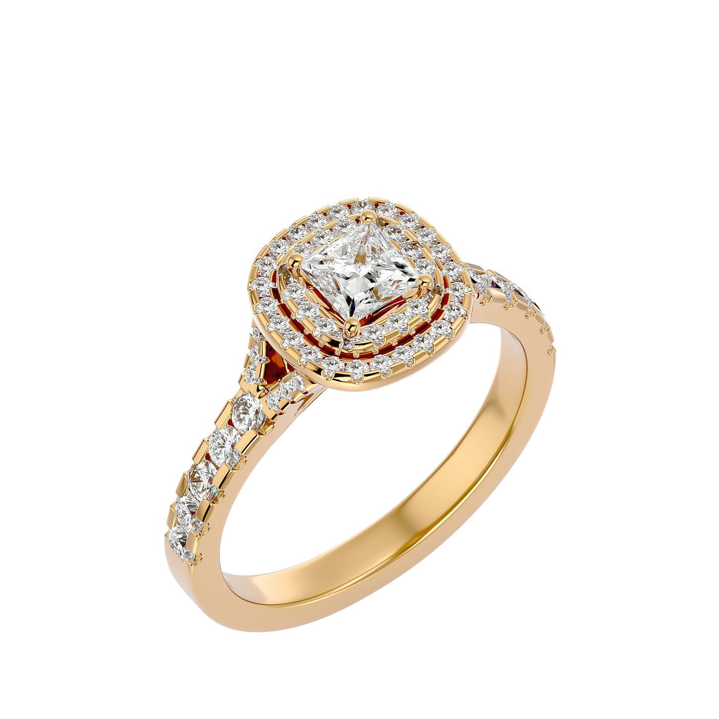 Mira double halo diamond engagement ring