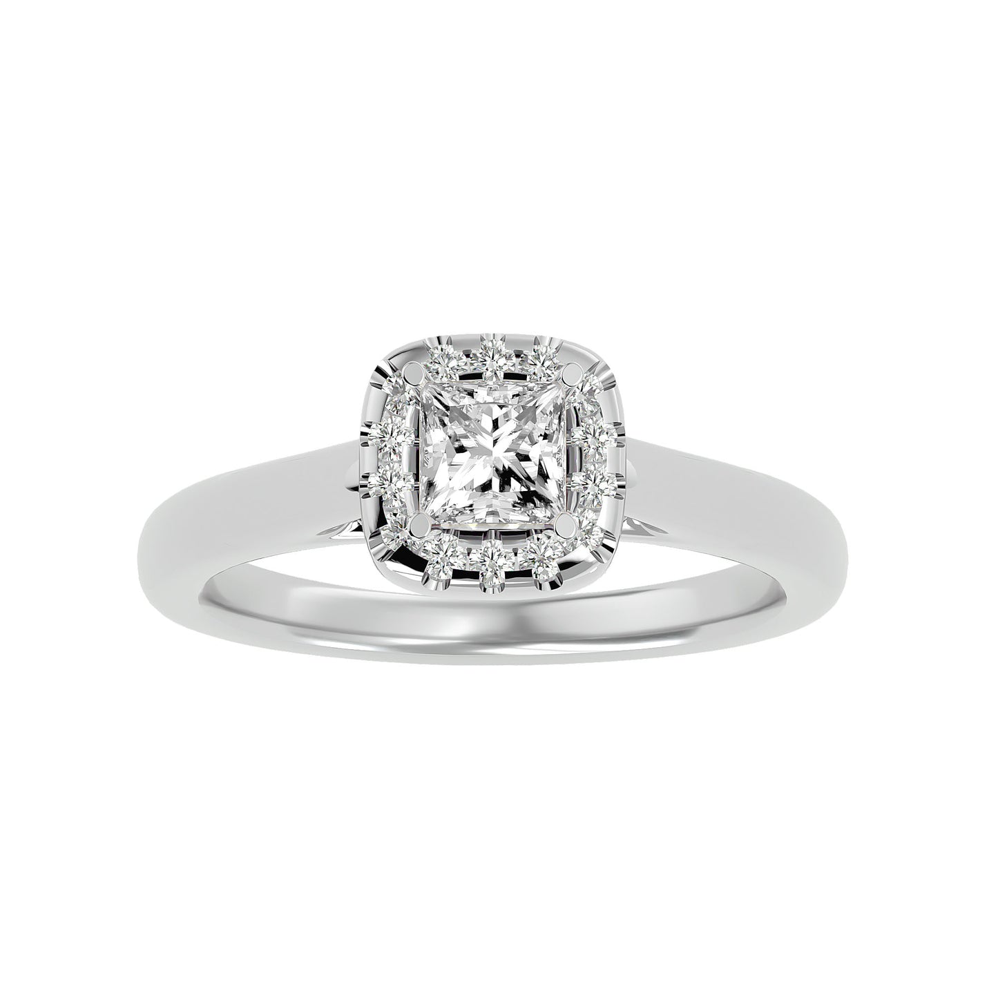 Siya classic halo diamond engagement ring