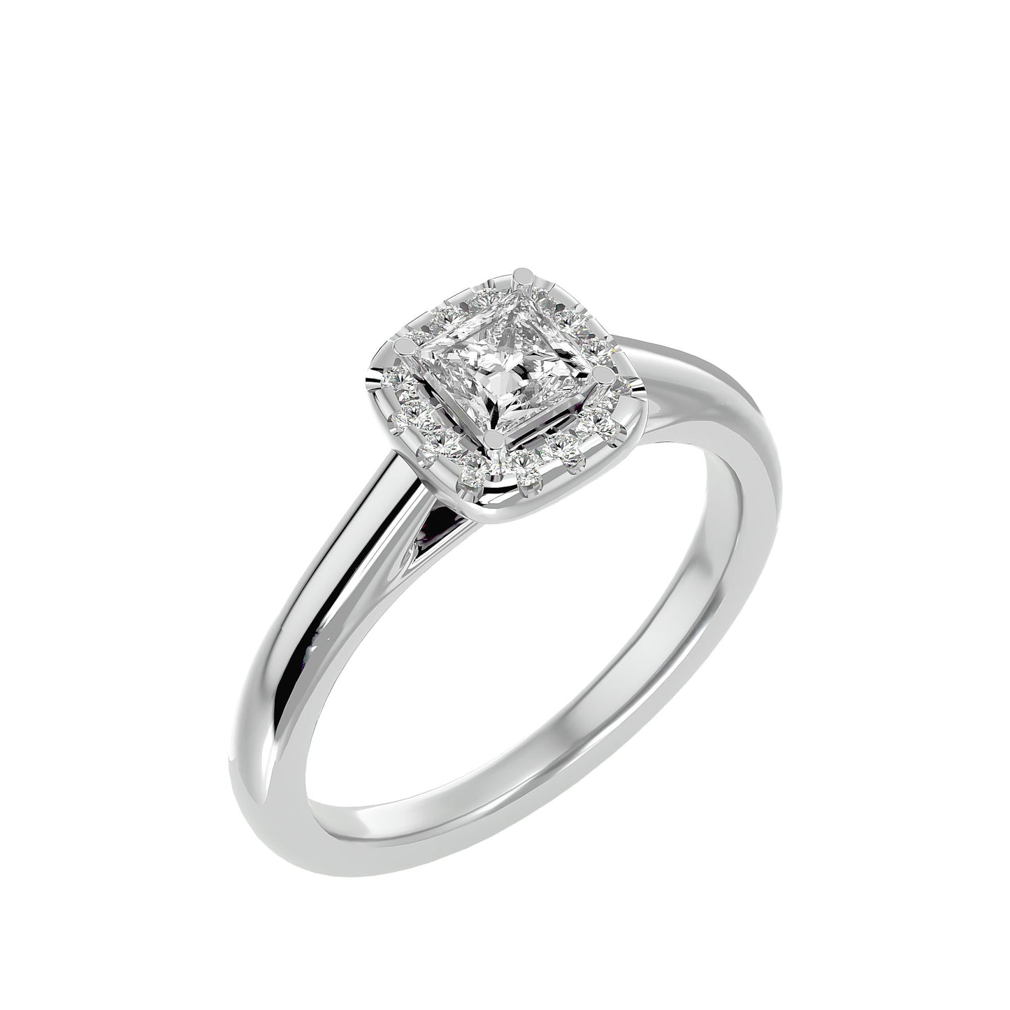 Siya classic halo diamond engagement ring