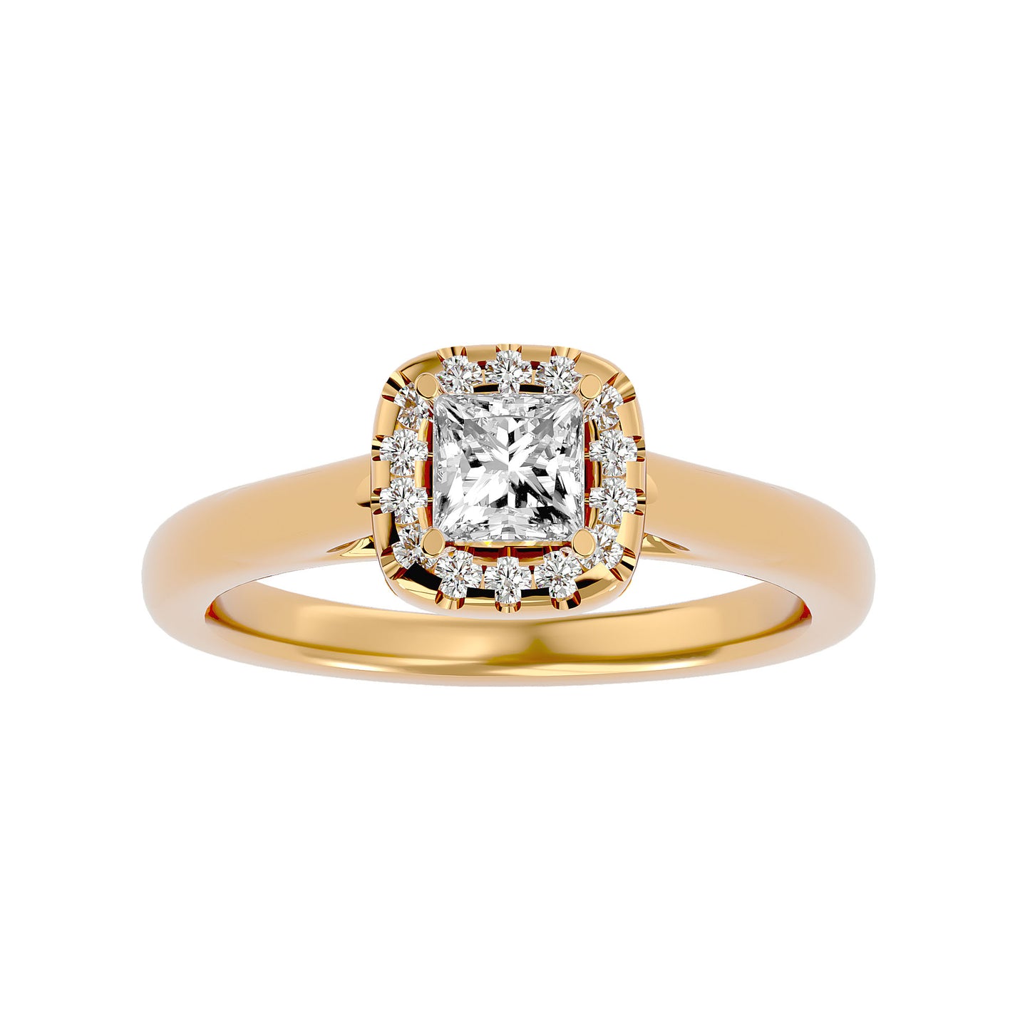 Siya classic halo diamond engagement ring