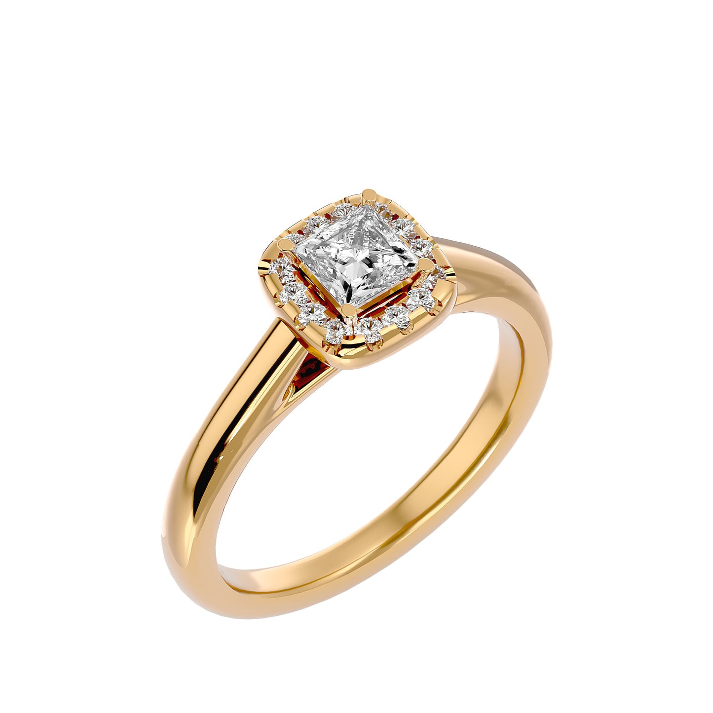 Siya classic halo diamond engagement ring