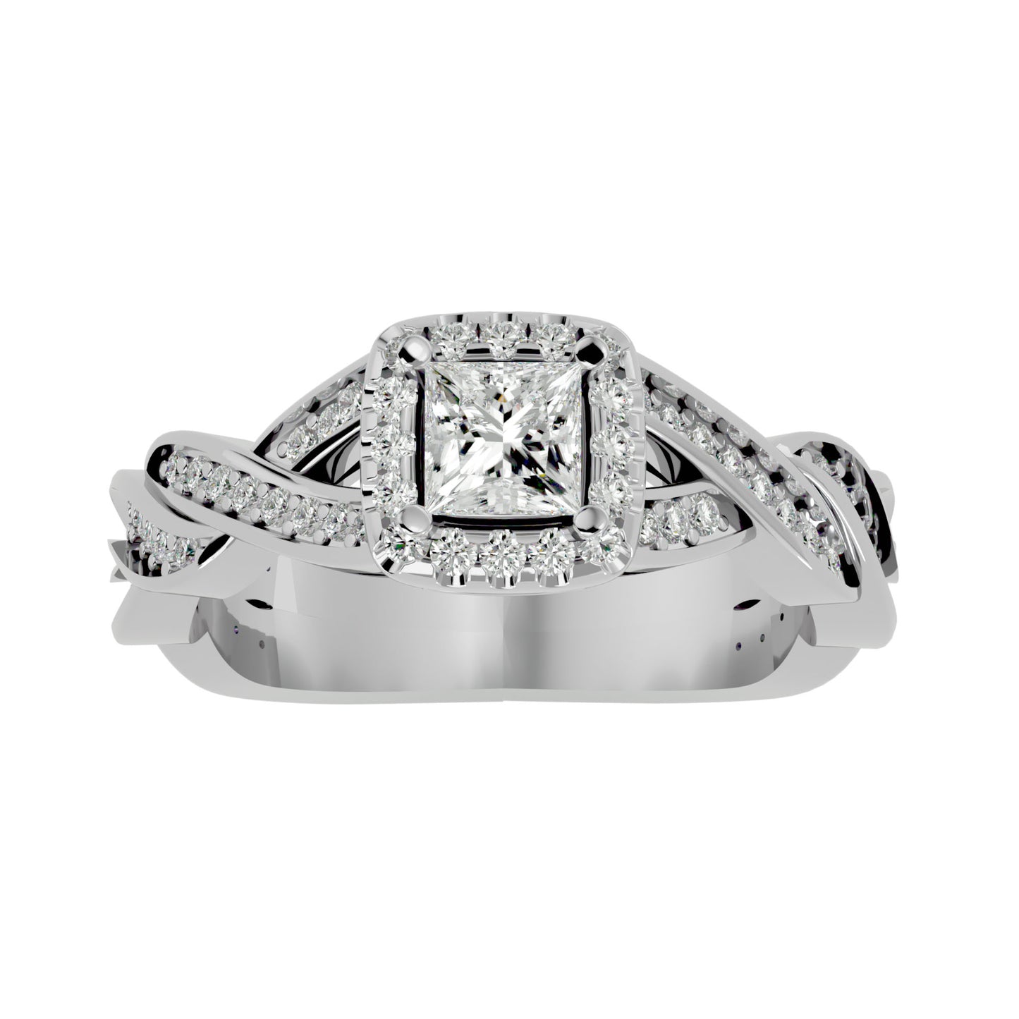 Eden criss cross diamond engagement ring