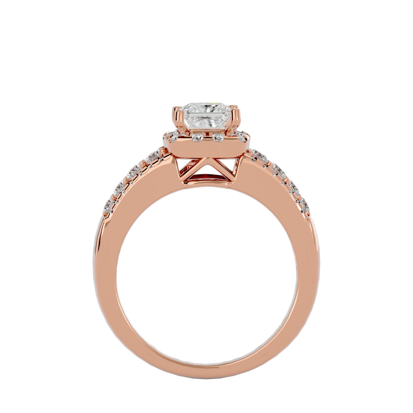 Shaffi side baguette diamond engagement ring