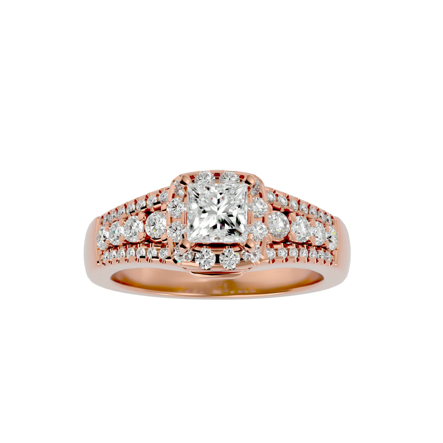 Shaffi side baguette diamond engagement ring