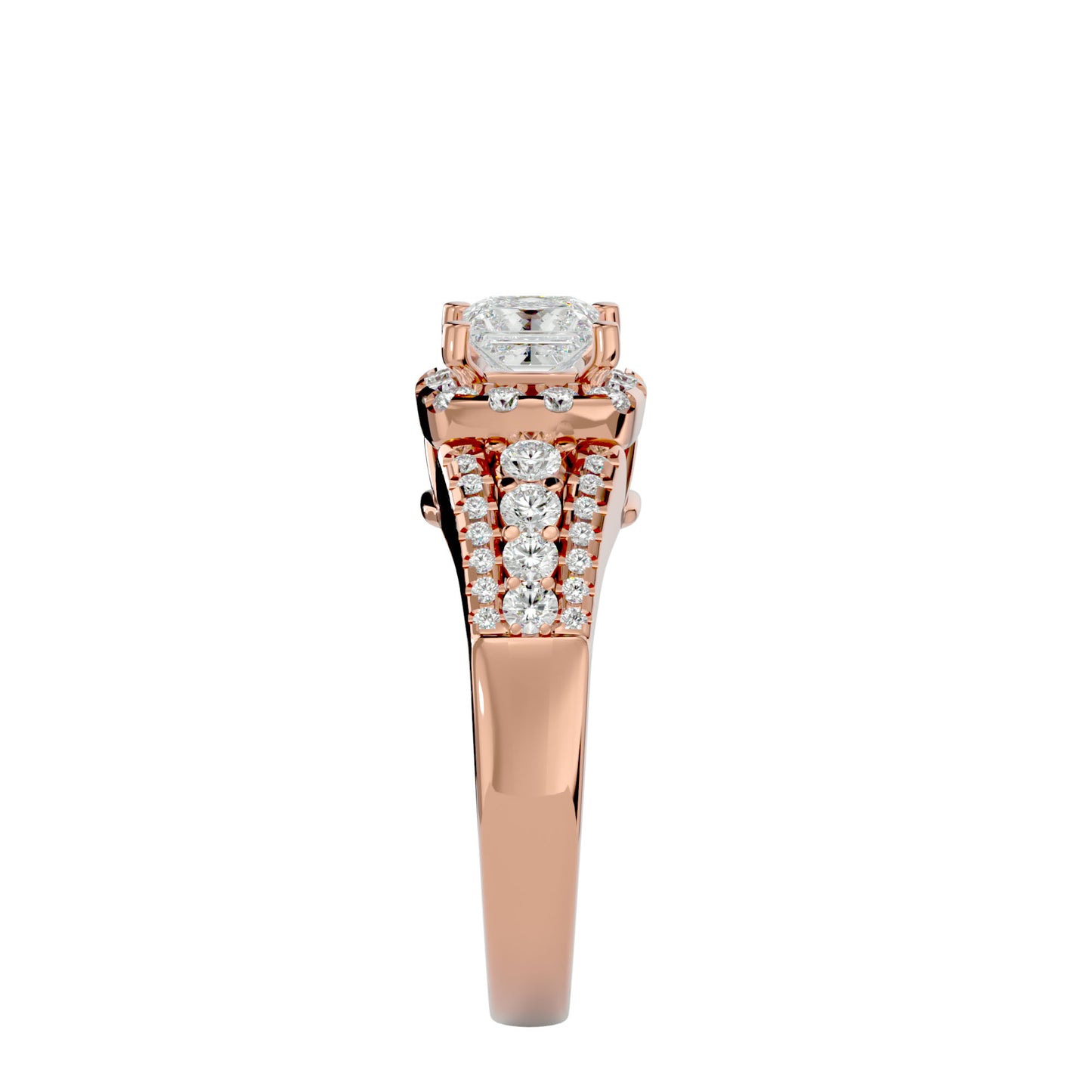 Shaffi side baguette diamond engagement ring