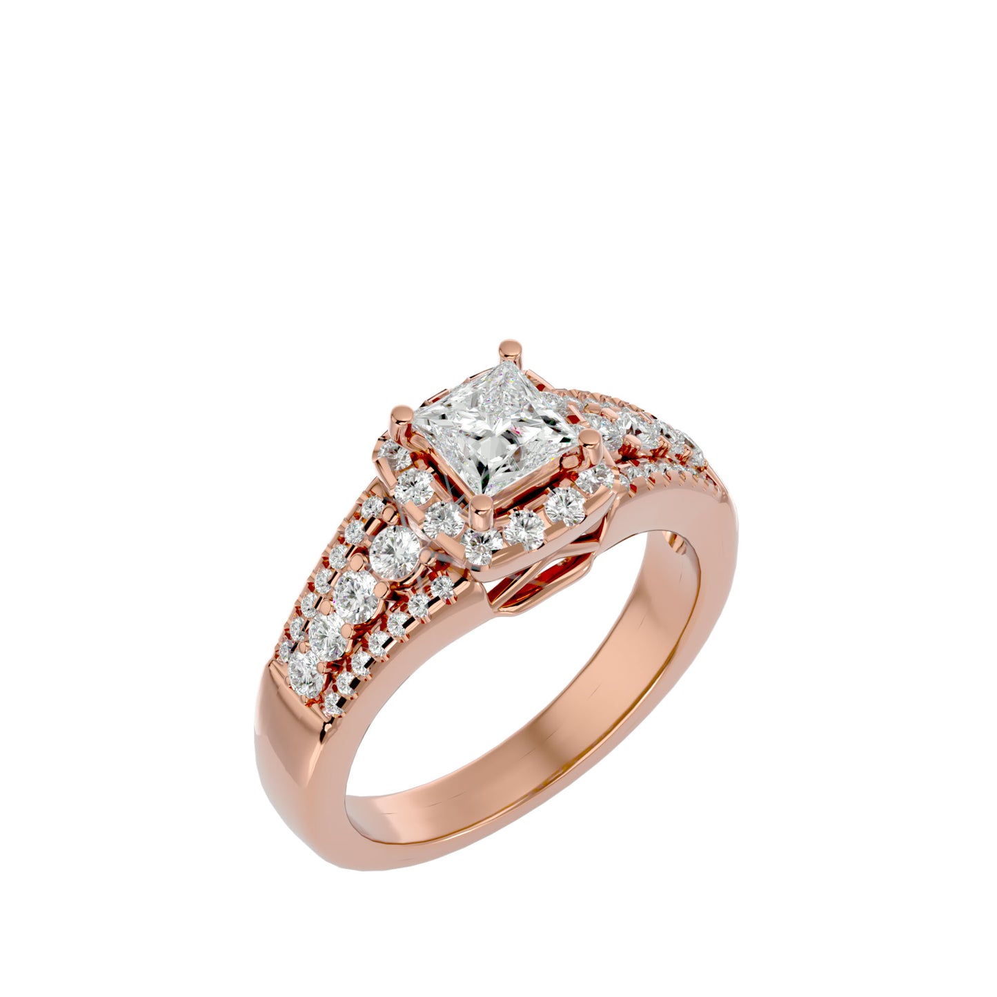 Shaffi side baguette diamond engagement ring