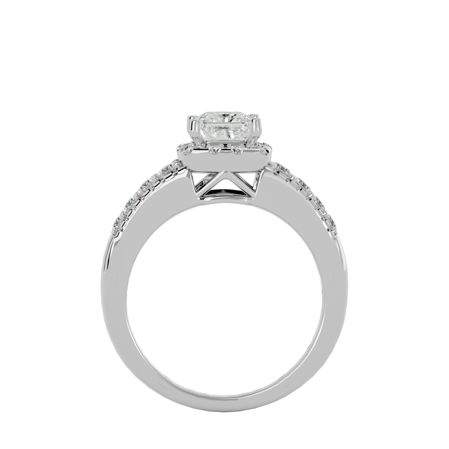 Shaffi side baguette diamond engagement ring