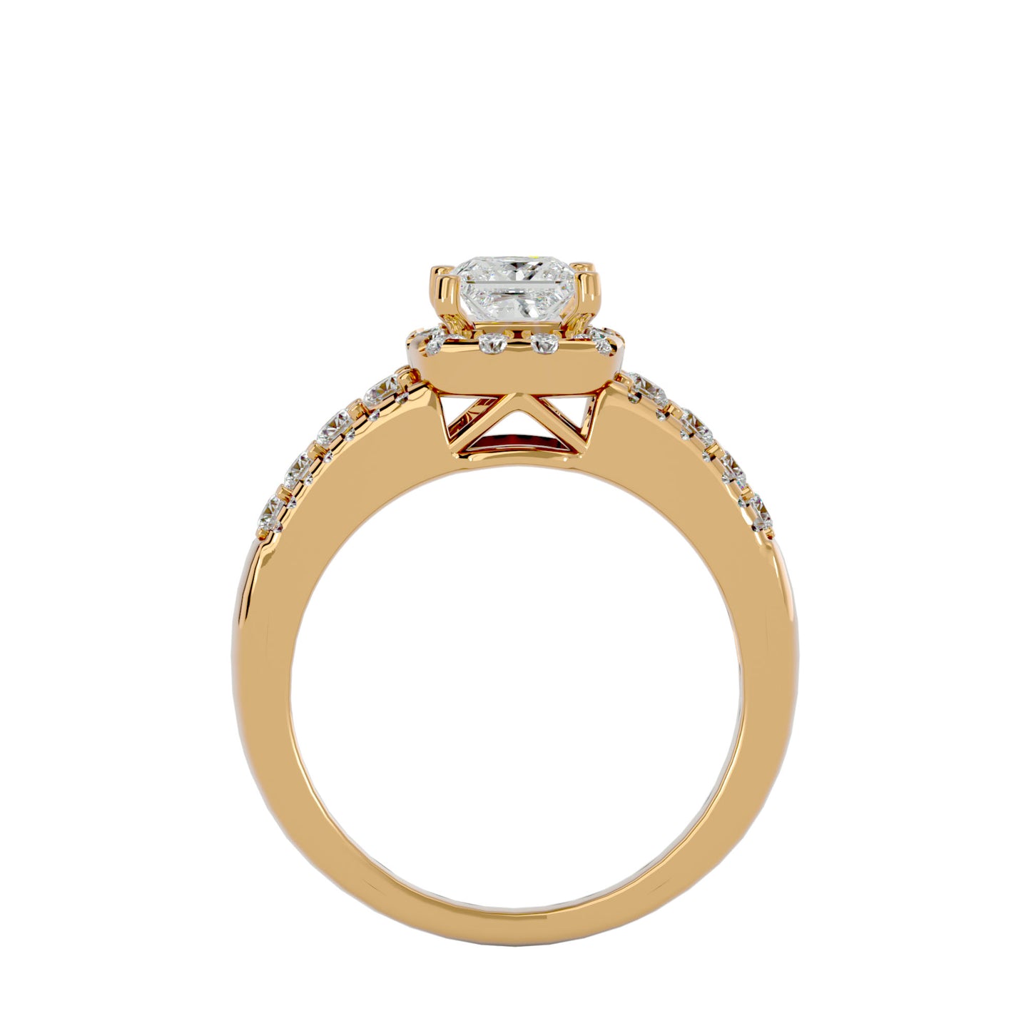 Shaffi side baguette diamond engagement ring