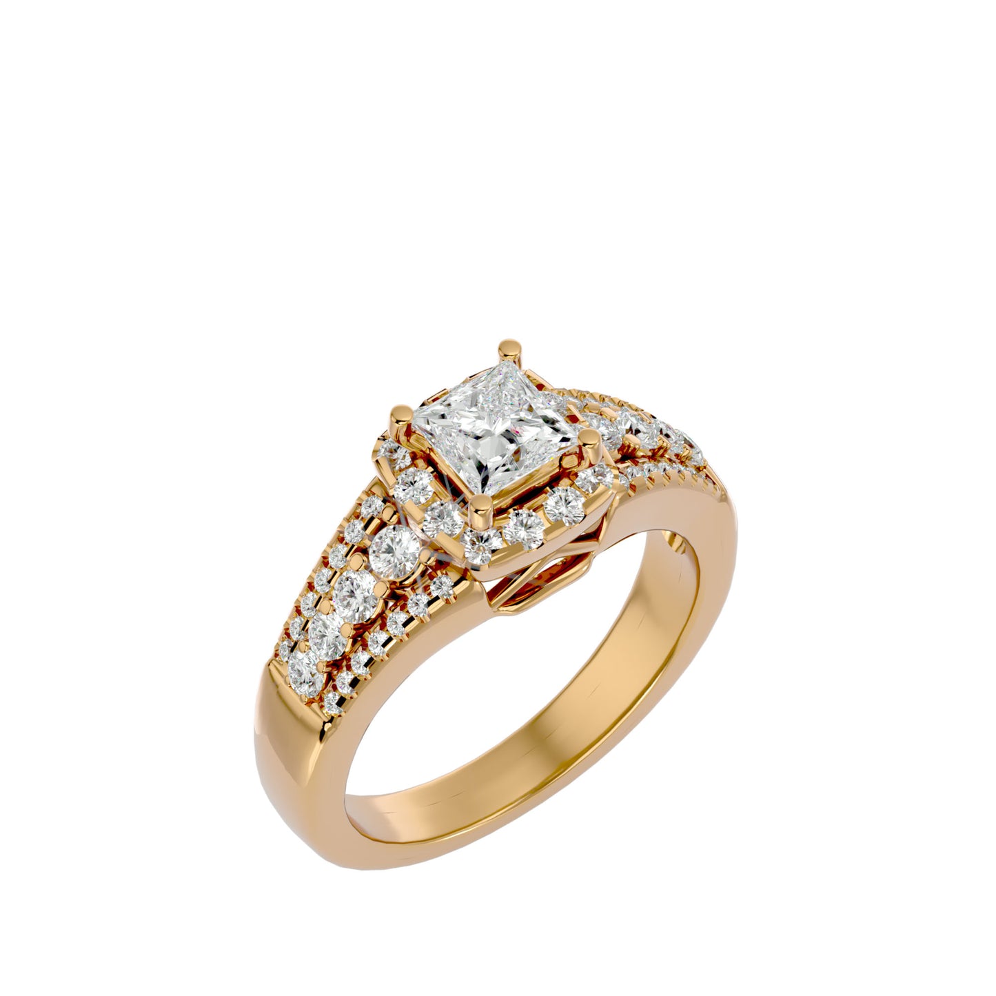 Shaffi side baguette diamond engagement ring